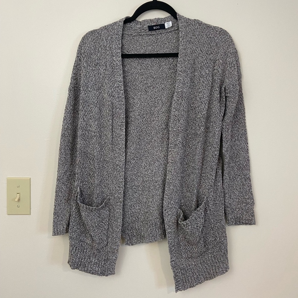 BDG Thin-knit Heather Grey Cardigan